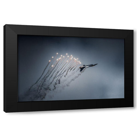 Firestarter Black Modern Wood Framed Art Print with Double Matting by Leon