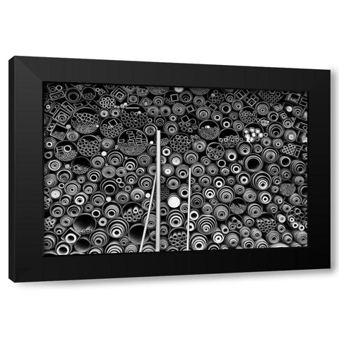 3 more pipes Black Modern Wood Framed Art Print with Double Matting by Hee Han, Dong