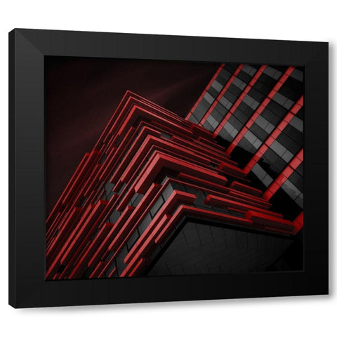Blood Stream Black Modern Wood Framed Art Print with Double Matting by Jonas, Nadav