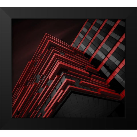 Blood Stream Black Modern Wood Framed Art Print by Jonas, Nadav