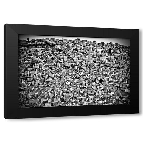Favela Village in El Alto La Paz Bolivia Black Modern Wood Framed Art Print by Lindhe, Joel