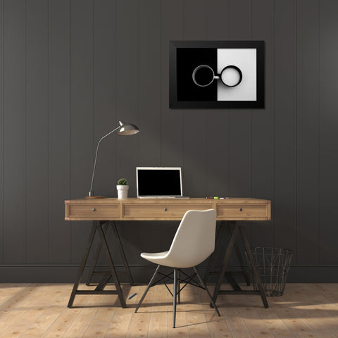 Opposites attract Black Modern Wood Framed Art Print by Gradinaru, Carmen