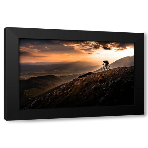 Sunset Ride Black Modern Wood Framed Art Print with Double Matting by Bertoncelj, Sandi