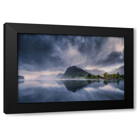 Hornindalsvatn II Black Modern Wood Framed Art Print with Double Matting by Pablo De, Juan