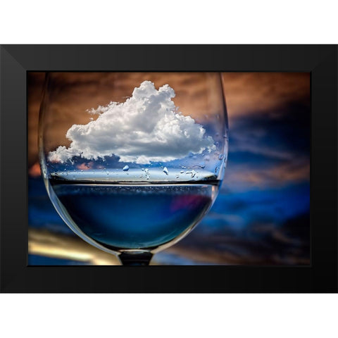 Cloud in a glass Black Modern Wood Framed Art Print by Peinado, Chechi