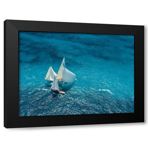 Croisement bleu Black Modern Wood Framed Art Print by Pelissier, Marc