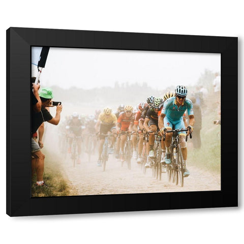 Cycling in the dust Black Modern Wood Framed Art Print by Beretta, Carlo