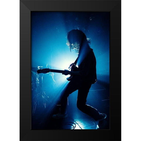 Blue ray Black Modern Wood Framed Art Print by Nakamatsu, Kenji