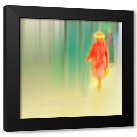 Dame in Rot Black Modern Wood Framed Art Print by Ohlendorf, Anette