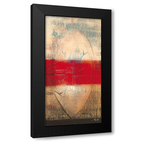 Lignes rouges I Black Modern Wood Framed Art Print by Becam, Carole