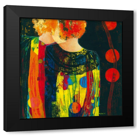 Opeens Black Modern Wood Framed Art Print with Double Matting by van Ginkel, Marjolijn