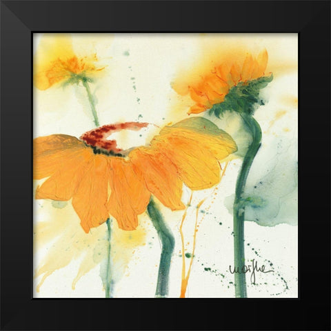 Tournesol V Black Modern Wood Framed Art Print by Marthe