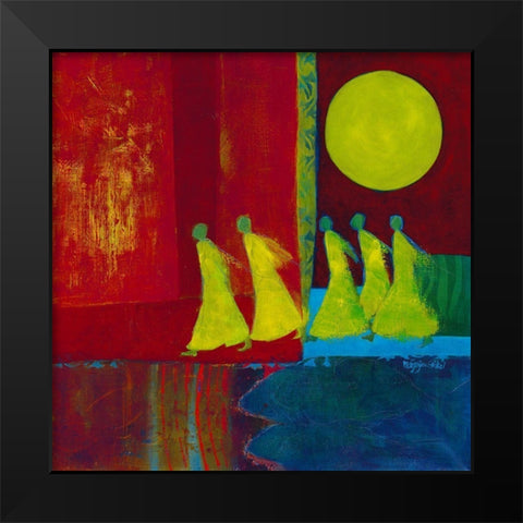 Red Carpet II Black Modern Wood Framed Art Print by van Ginkel, Marjolijn