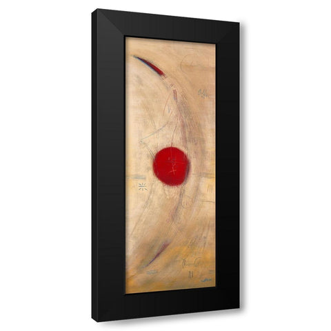 Triptyque rouge III Black Modern Wood Framed Art Print with Double Matting by Becam, Carole
