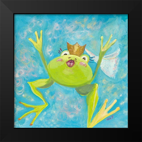 C est toi que j aime Black Modern Wood Framed Art Print by NAT