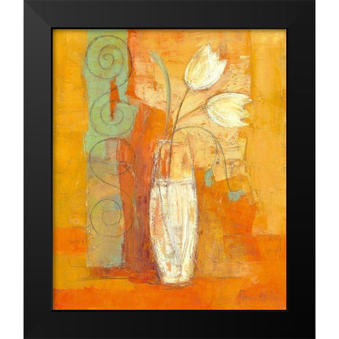 Tulipes Black Modern Wood Framed Art Print by Pivier-Attolini, Regine