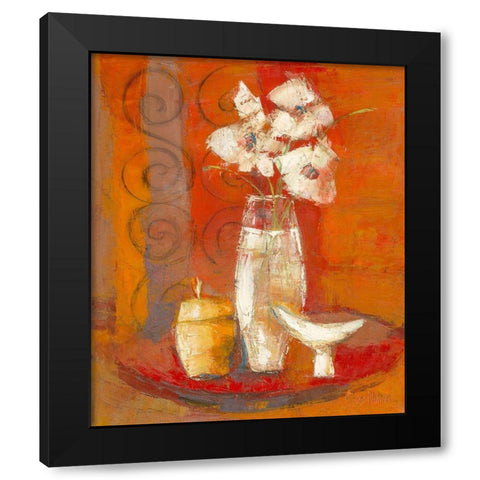 Bouquet a la coupe blanche Black Modern Wood Framed Art Print by Pivier-Attolini, Regine