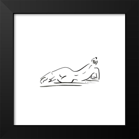 Nu allonge I Black Modern Wood Framed Art Print by Marteau, Frederique