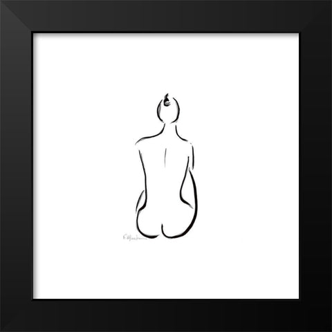 Nu de dos Black Modern Wood Framed Art Print by Marteau, Frederique