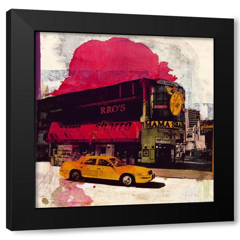 Pizzeria Marketplace Black Modern Wood Framed Art Print with Double Matting by Olukman, Ayline