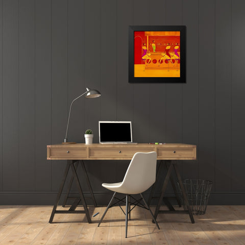 Art Cafe II Black Modern Wood Framed Art Print by Ona