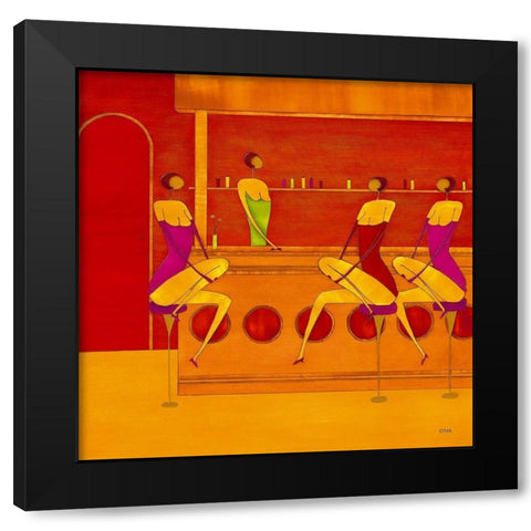 Art Cafe II Black Modern Wood Framed Art Print by Ona
