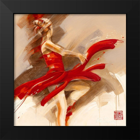 Lost in Motion Black Modern Wood Framed Art Print by Meijering, Kitty
