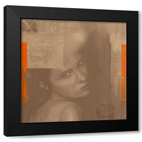Madonna 444 Black Modern Wood Framed Art Print with Double Matting by van der Valk, John