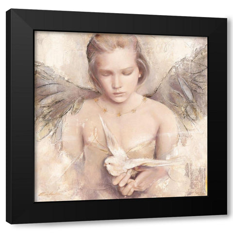 Reverie d ange Black Modern Wood Framed Art Print with Double Matting by Amrhein, Elvira