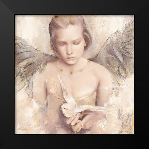 Reverie d ange Black Modern Wood Framed Art Print by Amrhein, Elvira