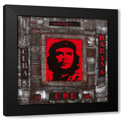 Revolucion Black Modern Wood Framed Art Print with Double Matting by Candon, Frederick