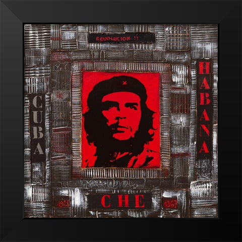 Revolucion Black Modern Wood Framed Art Print by Candon, Frederick