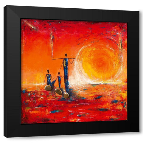 Soleil Black Modern Wood Framed Art Print by Marso