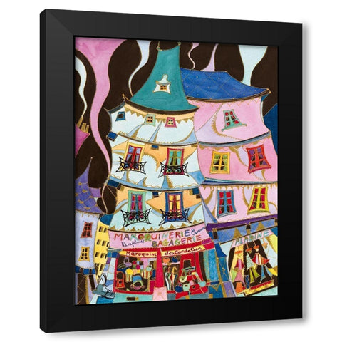 La maroquinerie Black Modern Wood Framed Art Print by Wentzeis, Martine