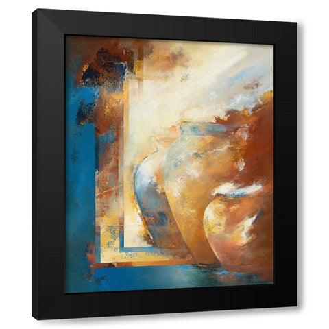 Terre melee Black Modern Wood Framed Art Print with Double Matting by Manero, Annie