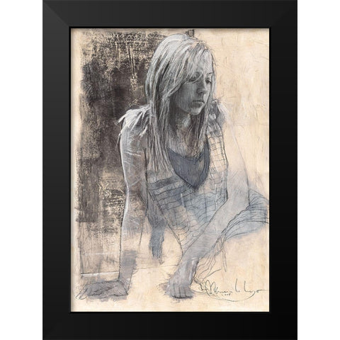 Caroline Black Modern Wood Framed Art Print by Longo, Massimiliano