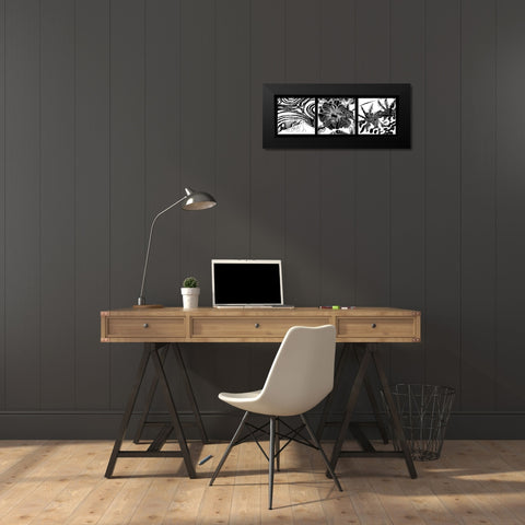 Acquatique Black Modern Wood Framed Art Print by Talva Design