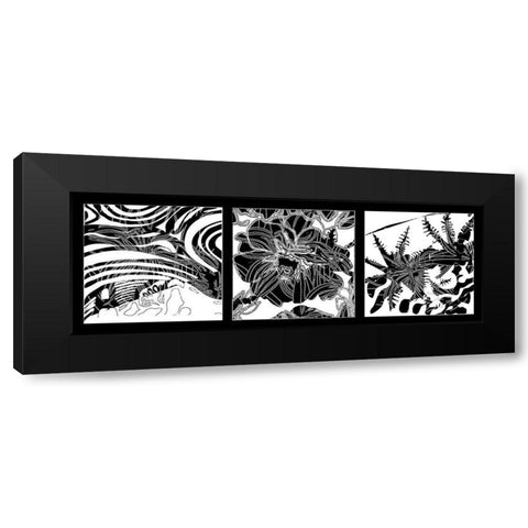 Acquatique Black Modern Wood Framed Art Print by Talva Design