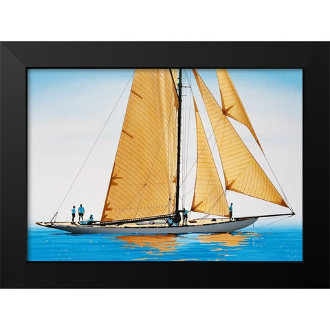 Sur la ligne Black Modern Wood Framed Art Print by Tempier, Guy