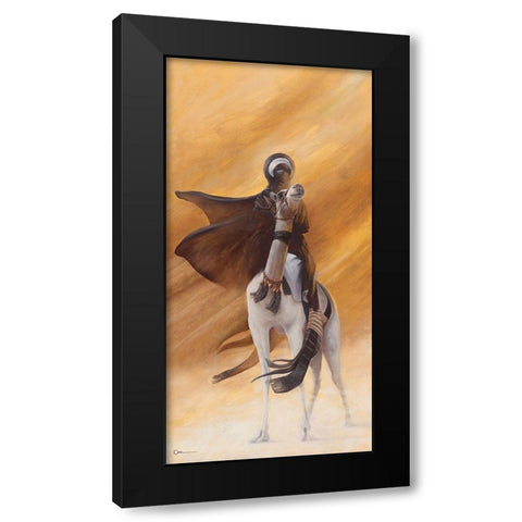 Sirocco Black Modern Wood Framed Art Print with Double Matting by Cazal, Cedric