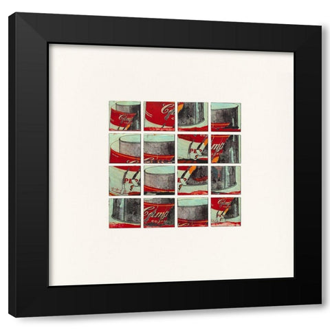 Tomato Soup by JC-d apres A.Warhol Black Modern Wood Framed Art Print with Double Matting by Cosentino, Jean
