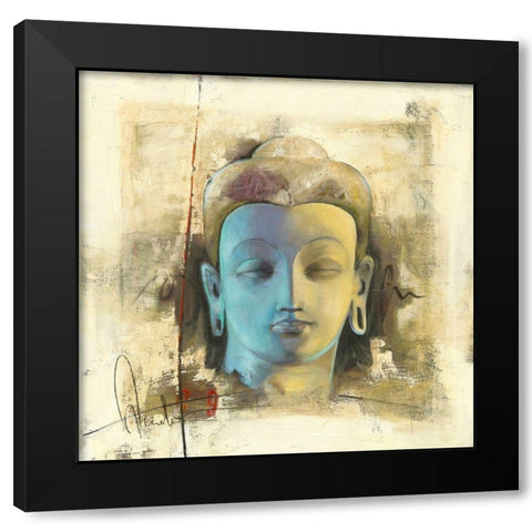 Lumiere bleue Black Modern Wood Framed Art Print by Amrhein, Elvira