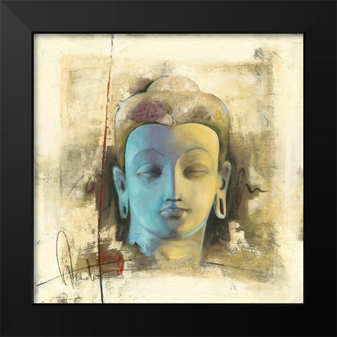 Lumiere bleue Black Modern Wood Framed Art Print by Amrhein, Elvira