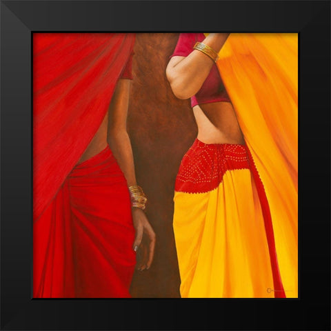 Drapees Black Modern Wood Framed Art Print by Cazal, Cedric