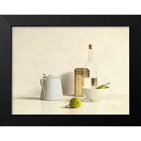 Two Pears-Bottle-Can and Jug Black Modern Wood Framed Art Print by de Bont, Willem