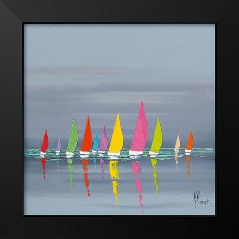 Regate Black Modern Wood Framed Art Print by Flanet, Frederic