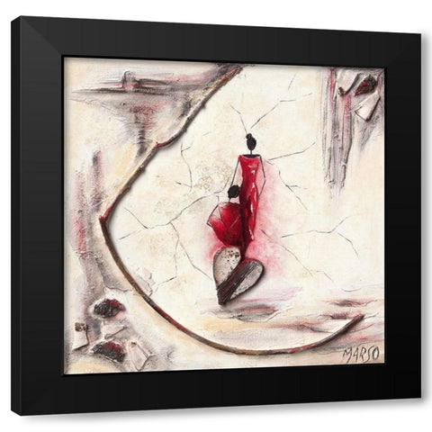 Coeur d A Black Modern Wood Framed Art Print with Double Matting by Marso