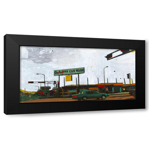 Octopus Car Wash Miami Black Modern Wood Framed Art Print by Olukman, Ayline