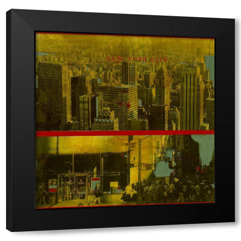New York City Black Modern Wood Framed Art Print by Olukman, Ayline