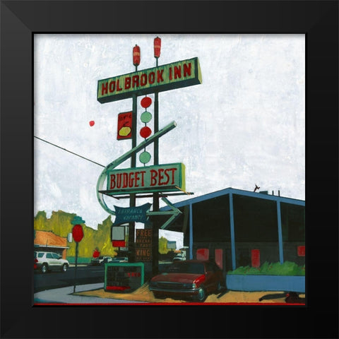 Holbrook Inn Motel (Arizona) Black Modern Wood Framed Art Print by Olukman, Ayline
